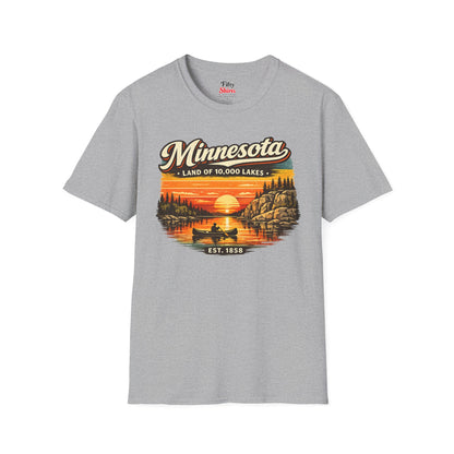 Minnesota Lakeside Sunset Unisex Softstyle T Shirt State Pride Graphic Tee Collections FS03