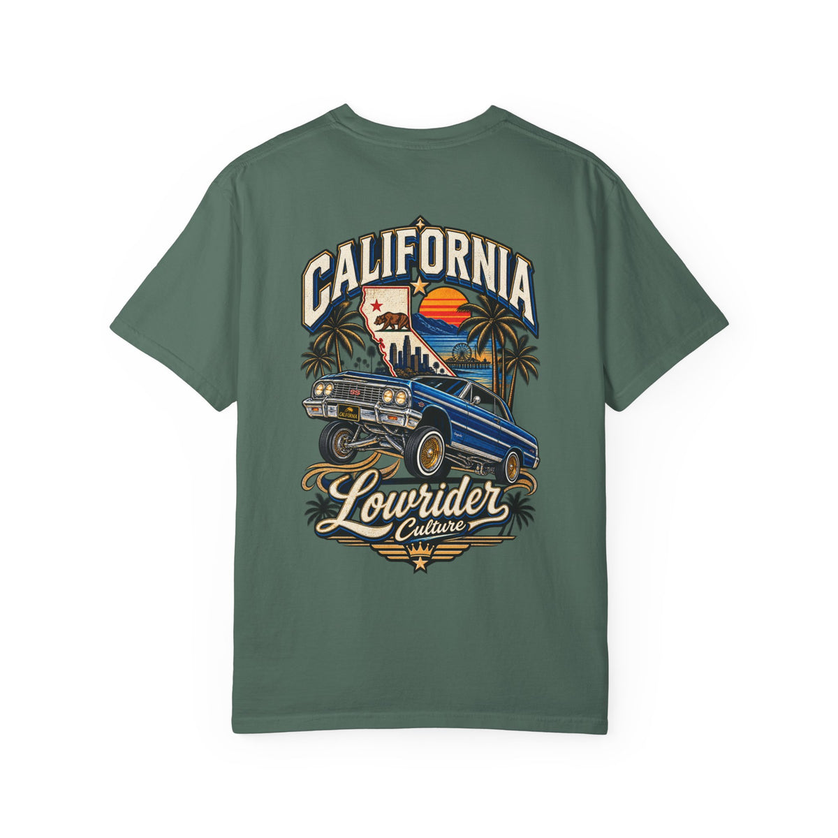 California Lowrider Culture  Unisex Comfort Color 1717 Streetwear Graphic Tee