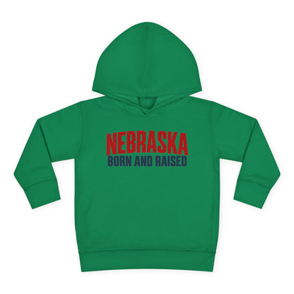 Nebraska Born and Raised Minimal Heritage Unisex Toddler Pullover Fleece Hoodie