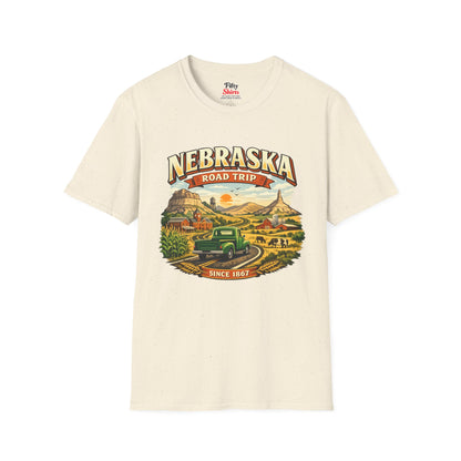 Nebraska Road Trip Unisex Softstyle T Shirt State Pride Graphic Tee Collections FS03