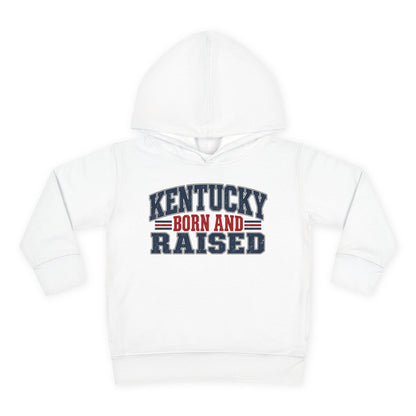 Kentucky Born and Raised Southern Heritage Unisex Toddler Pullover Fleece Hoodie