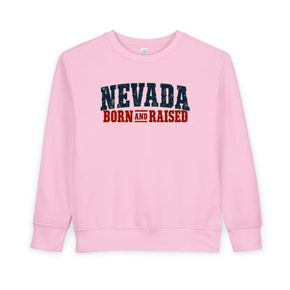 Nevada Born and Raised Vintage Western Workwear Unisex Toddler Sweatshirt