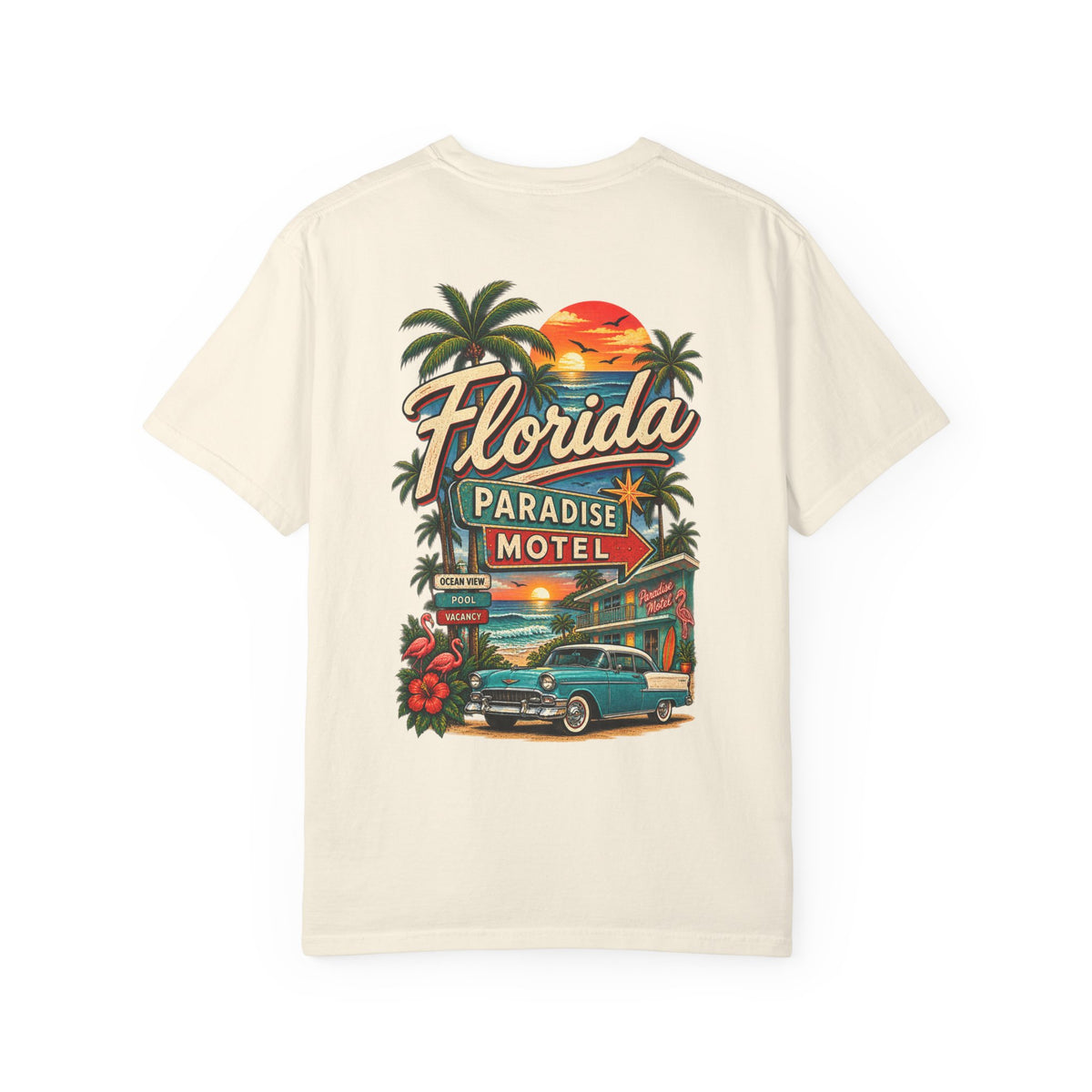 Florida Paradise Motel  Unisex Comfort Color 1717 Streetwear Graphic Tee