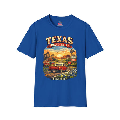 Texas Roadtrip Unisex Softstyle T Shirt State Pride Graphic Tee Collections FS03
