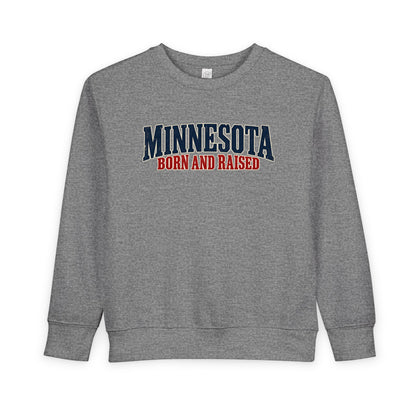 Minnesota Born and Raised Premium Northwoods Unisex Toddler Sweatshirt
