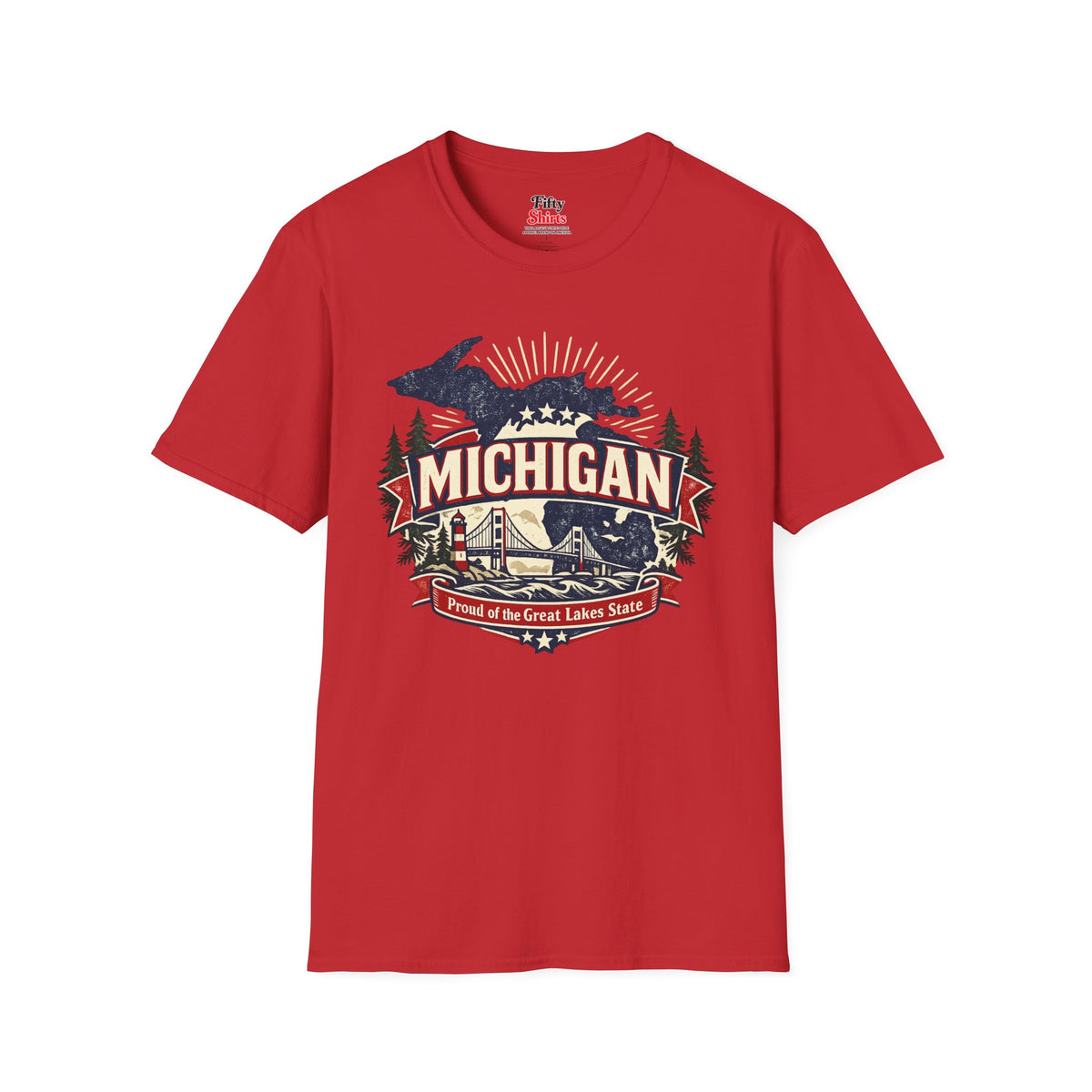 Michigan State Pride Unisex Softstyle T Shirt State Pride Graphic Tee Collections FS03