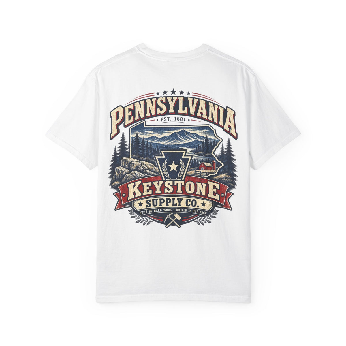 Pennsylvania Keystone Supply Co Unisex Comfort Color 1717 Streetwear Graphic Tee