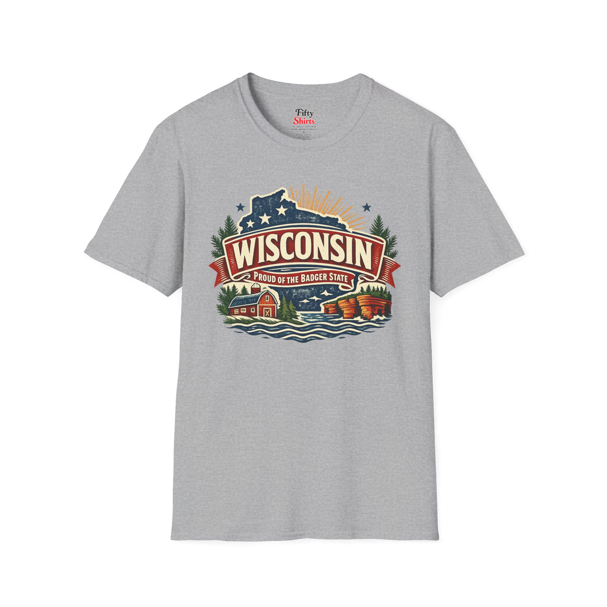 Wisconsin State Pride Unisex Softstyle T Shirt State Pride Graphic Tee Collections FS03