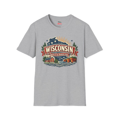 Wisconsin State Pride Unisex Softstyle T Shirt State Pride Graphic Tee Collections FS03