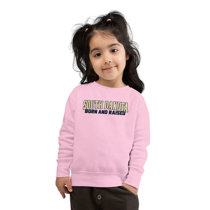 South Dakota Born and Raised Premium Heritage Unisex Toddler Sweatshirt