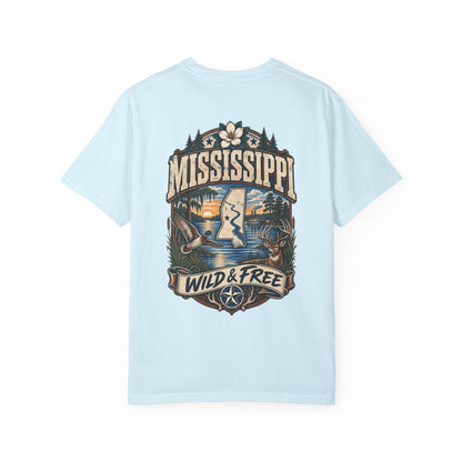 Mississippi Wild & Free Unisex Comfort Color 1717 Streetwear Graphic Tee
