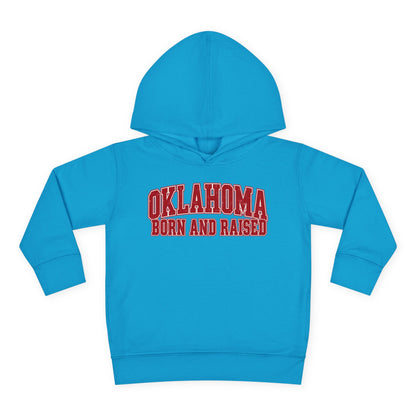 Oklahoma Born and Raised Vintage Collegiate Unisex Toddler Pullover Fleece Hoodie