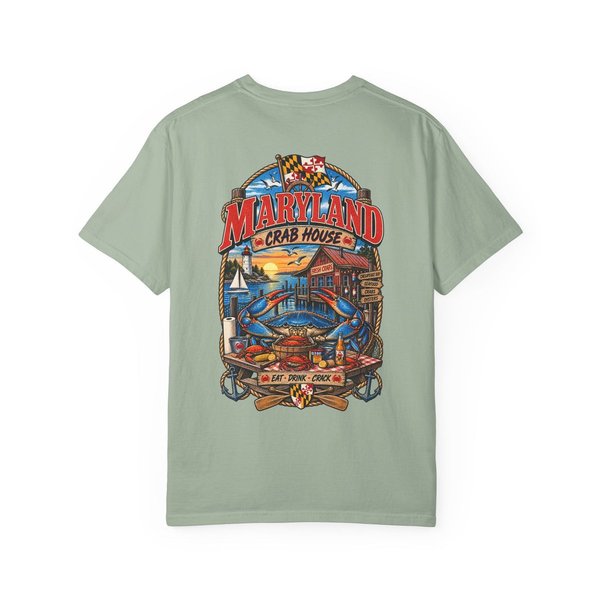 Maryland Crab House Unisex Comfort Color 1717 Streetwear Graphic Tee