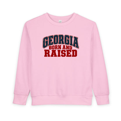 Georgia Born and Raised Rustic Southern Unisex Toddler Sweatshirt