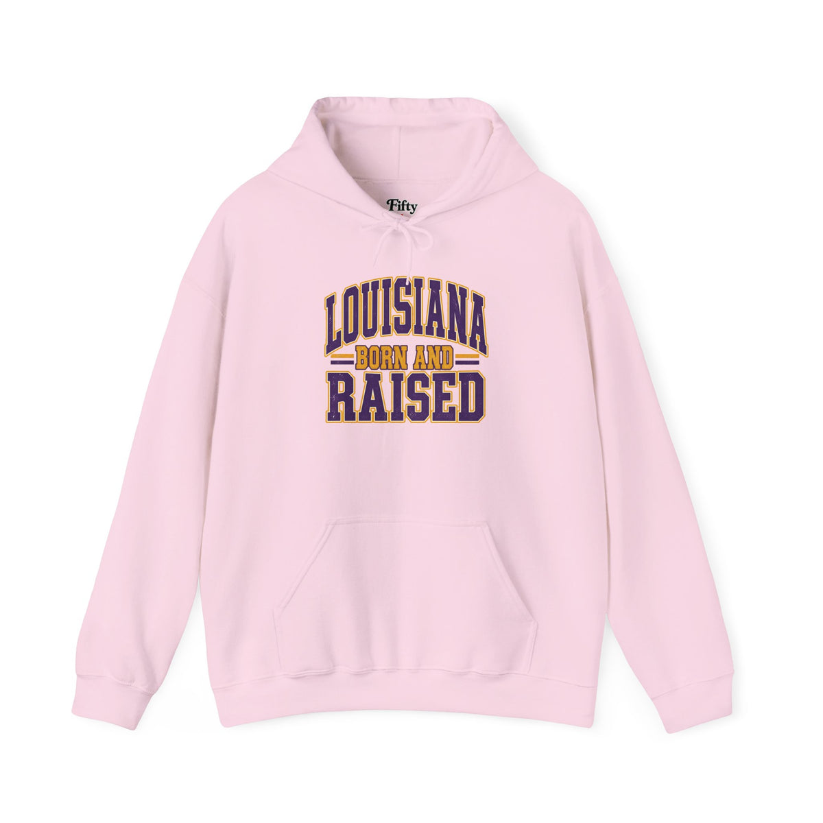 Louisiana Born and Raised Unisex Hoodie State Name Graphic