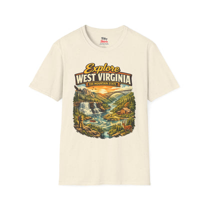 Explore West Virginia Unisex Softstyle T Shirt State Pride Graphic Tee Collections FS03