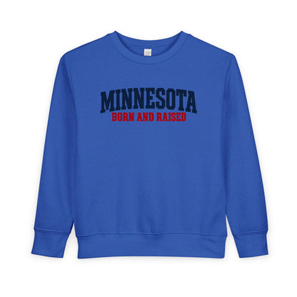 Minnesota Born and Raised Minimal Heritage Unisex Toddler Sweatshirt