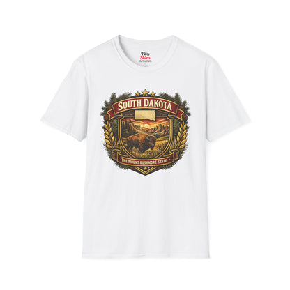 South Dakota Heritage Badge Unisex Softstyle T Shirt State Pride Graphic Tee Collections FS03