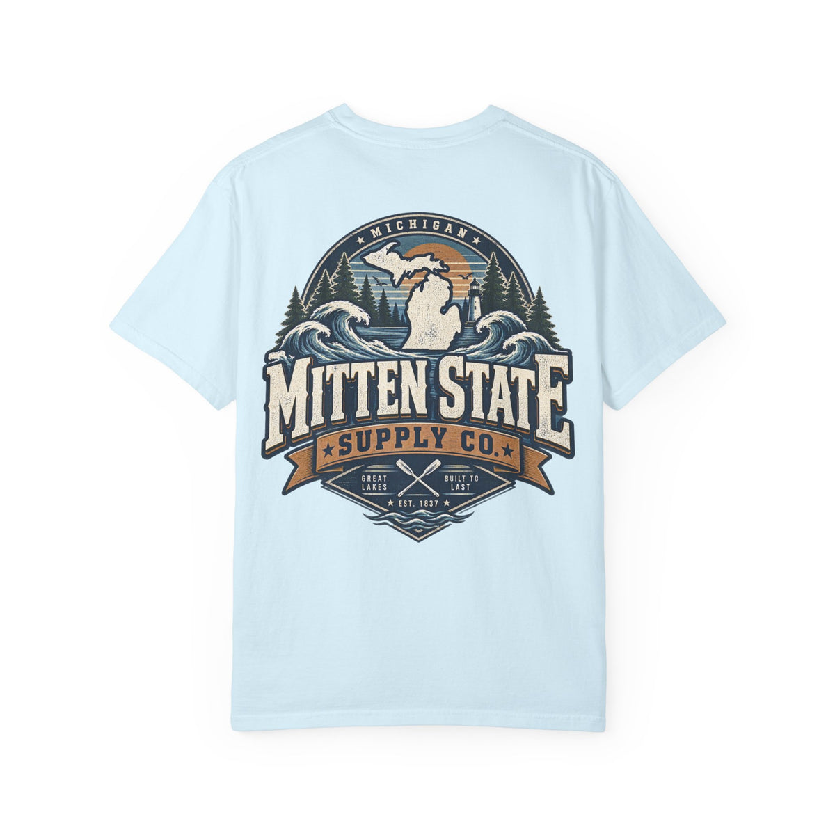 Michigan Mitten State Supply Co. Unisex Comfort Color 1717 Streetwear Graphic Tee