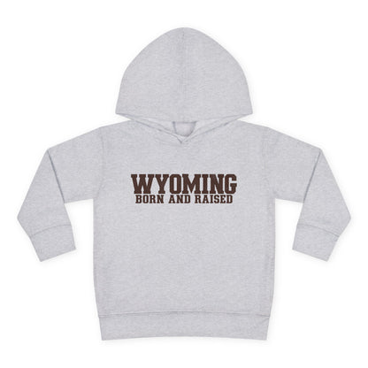 Wyoming Born and Raised Minimal Western Unisex Toddler Pullover Fleece Hoodie
