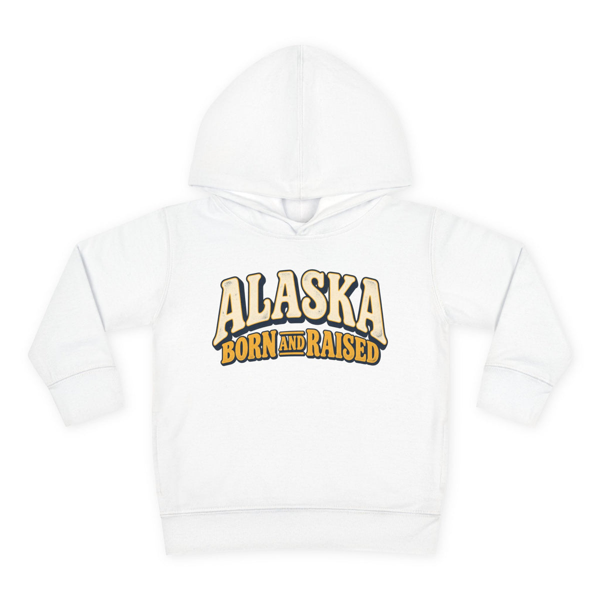 Alaska Born and Raised Retro 1970s Alaska Unisex Toddler Pullover Fleece Hoodie