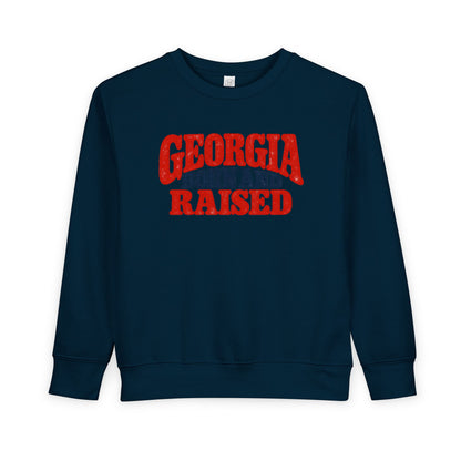 Georgia Born and Raised Retro Unisex Toddler Sweatshirt