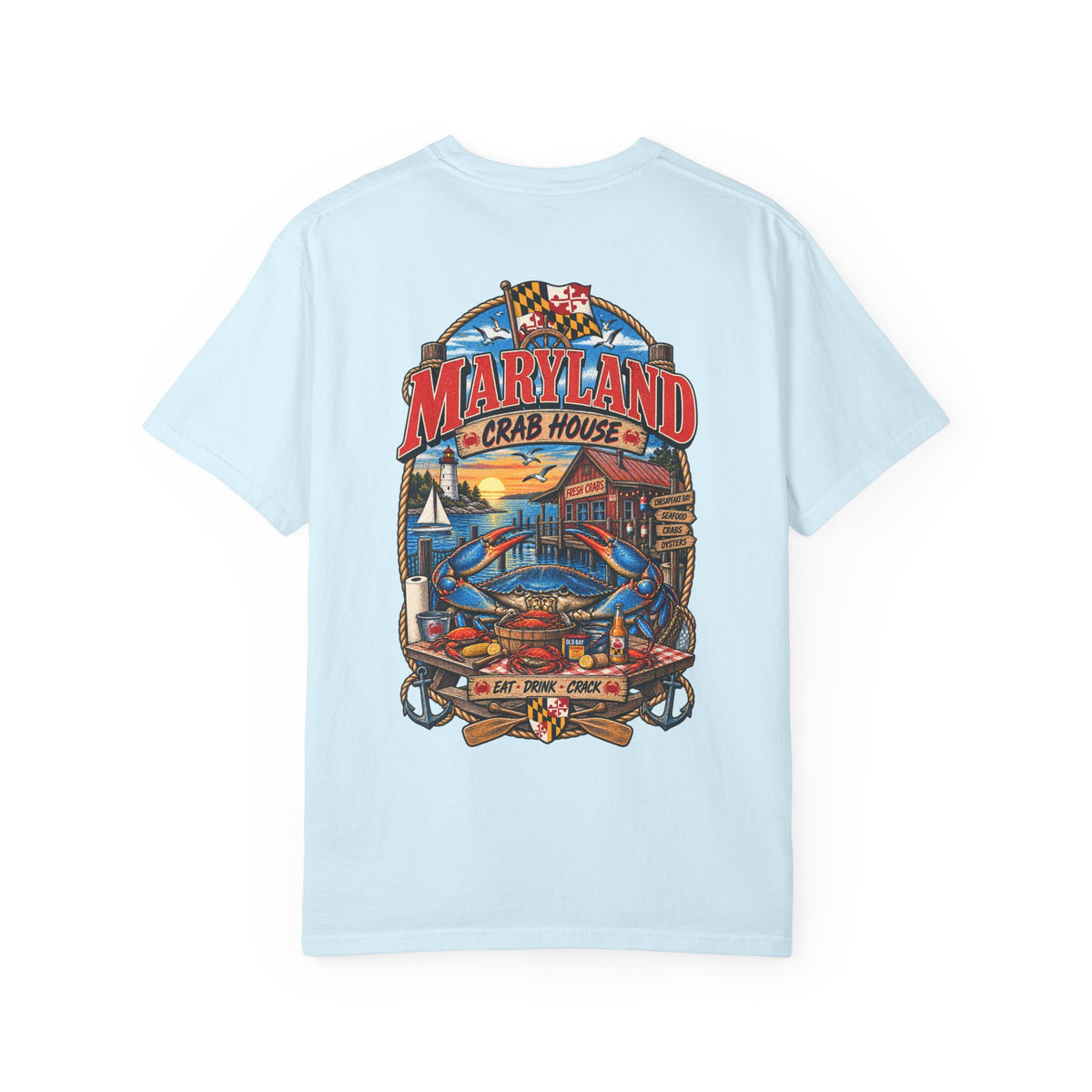 Maryland Crab House Unisex Comfort Color 1717 Streetwear Graphic Tee