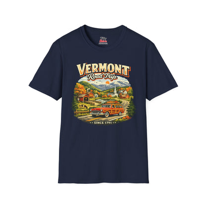 Vermont Road Trip Unisex Softstyle T Shirt State Pride Graphic Tee Collections FS03