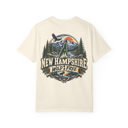New Hampshire Wild & Free Unisex Comfort Color 1717 Streetwear Graphic Tee