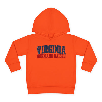 Virginia Born and Raised Bold Southern Streetwear Unisex Toddler Pullover Fleece Hoodie