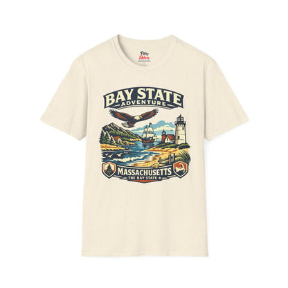 Massachusetts Bay State Adventure Unisex Softstyle T Shirt State Pride Graphic Tee Collections FS03