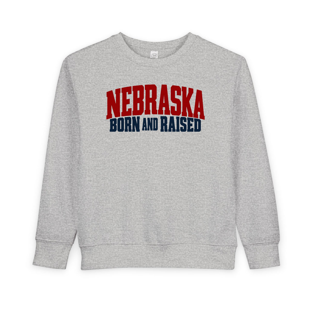Nebraska Born and Raised Modern Midwestern Unisex Toddler Sweatshirt Graphic