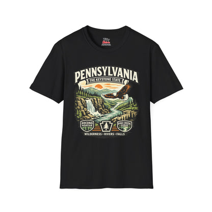 Pennsylvania Keystone State Adventure Unisex Softstyle T Shirt State Pride Graphic Tee Collections FS03