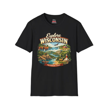 Explore Wisconsin Unisex Softstyle T Shirt State Pride Graphic Tee Collections FS03