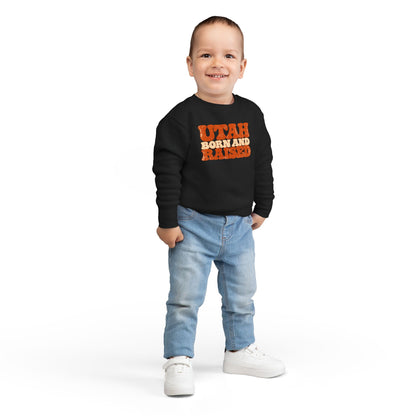 Utah Born and Raised Retro 1970s Unisex Toddler Sweatshirt