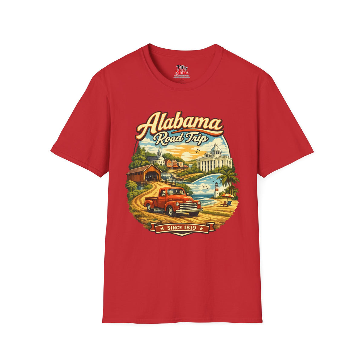 Alabama Road Trip Unisex Softstyle T Shirt State Pride Graphic Tee Collections FS03