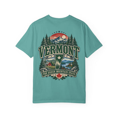 Vermont the Green Mountain State Unisex Comfort Color 1717 Streetwear Graphic Tee