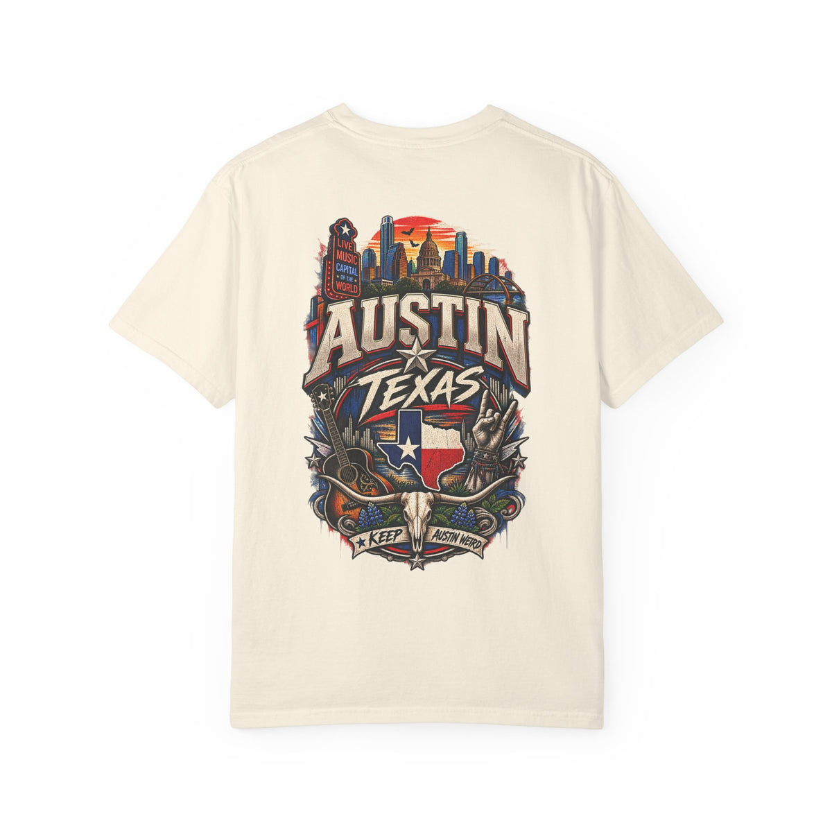 Austin Texas Unisex Comfort Color 1717 Streetwear Graphic Tee