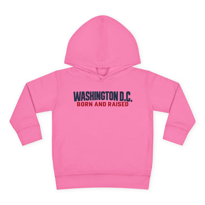 Washington DC Born and Raised Minimal Modern Unisex Toddler Pullover Fleece Hoodie