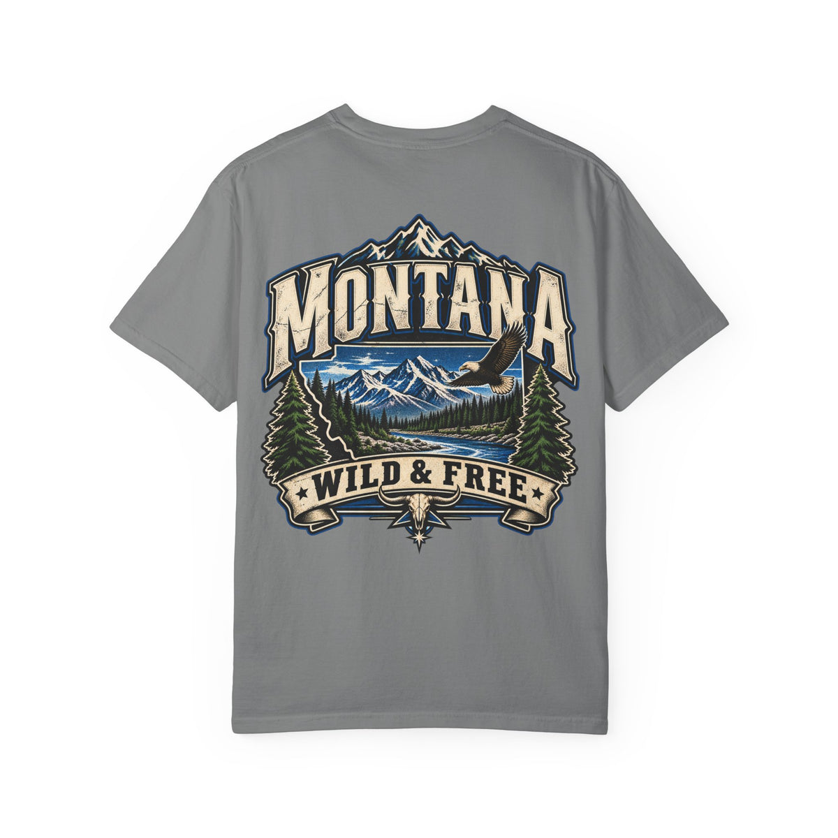 Montana Wild & Free Unisex Comfort Color 1717 Streetwear Graphic Tee