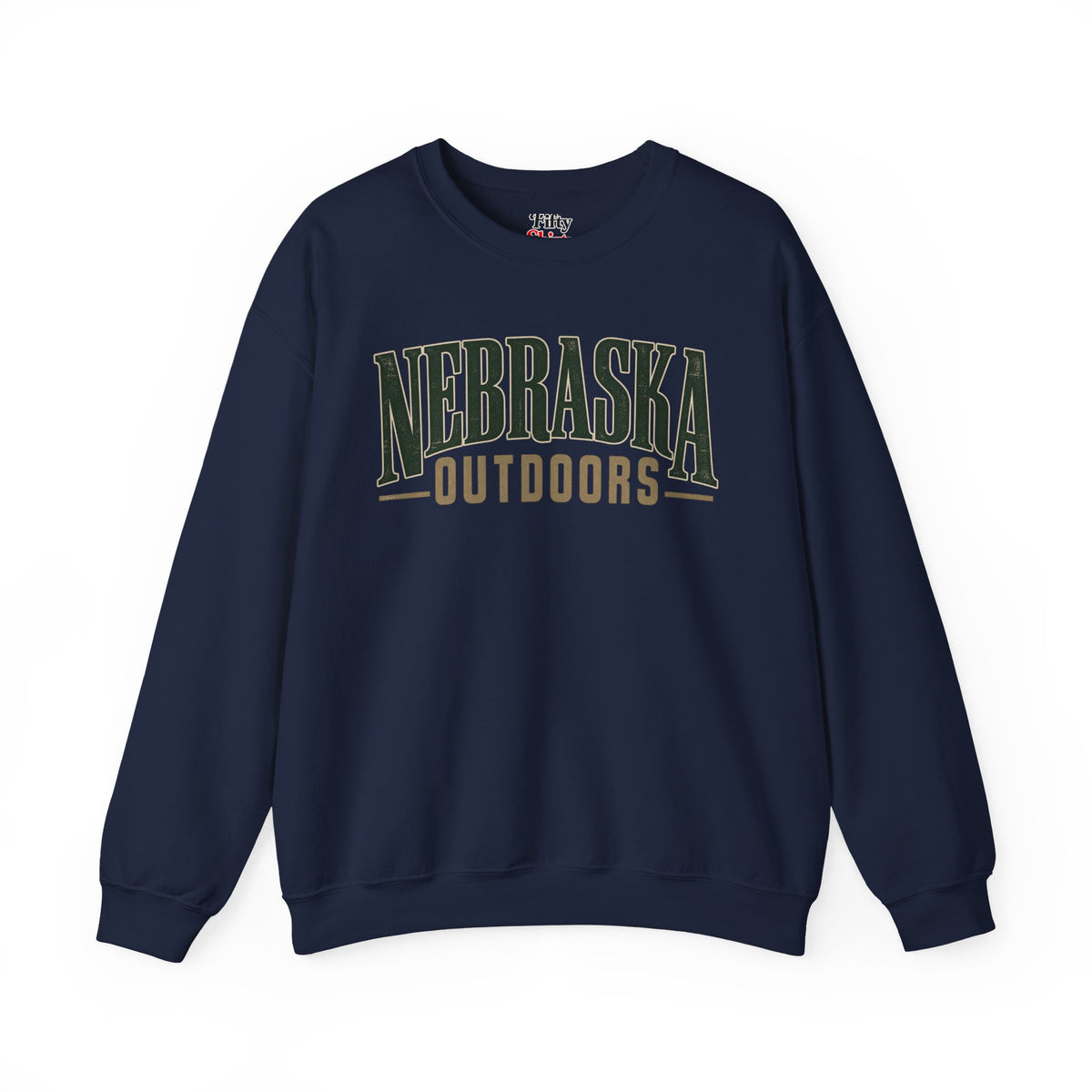 Nebraska Outdoors Unisex Crewneck Sweatshirt State Name Graphic