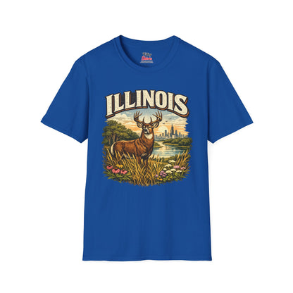 Illinois Wildlife Unisex Softstyle T Shirt State Pride Graphic Tee Collections FS03