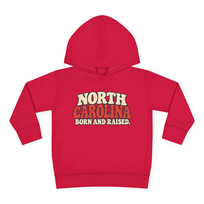North Carolina Born and Raised Carolina Vintage Unisex Toddler Pullover Fleece Hoodie