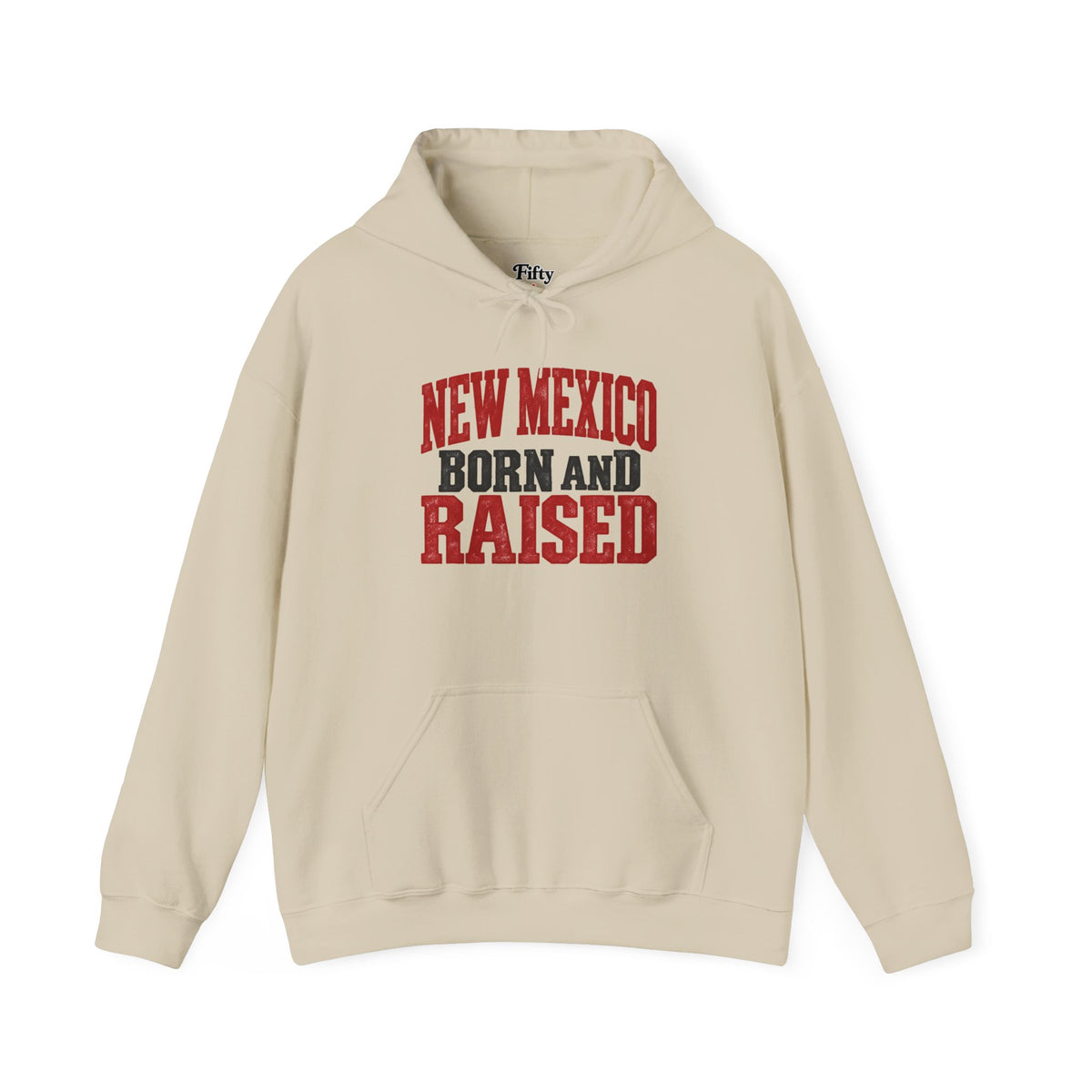 New Mexico Born And Raised Unisex Hoodie State Name Graphic
