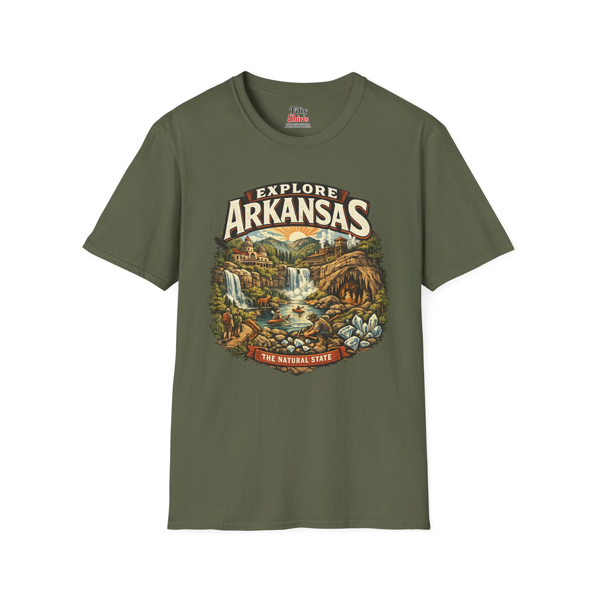 Explore Arkansas Unisex Softstyle T Shirt State Pride Graphic Tee Collections FS03