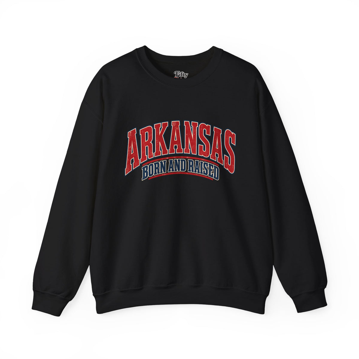 Arkansas Born and Raised Old-School Roadside Americana Unisex Sweatshirt Graphic
