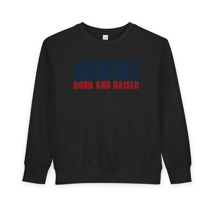 Kansas Born and Raised Modern Heritage Unisex Toddler Sweatshirt