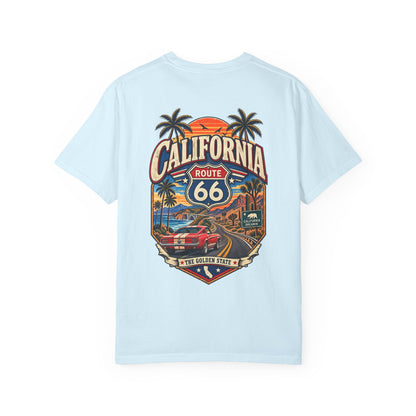 California Route 66 Style  Unisex Comfort Color 1717 Streetwear Graphic Tee