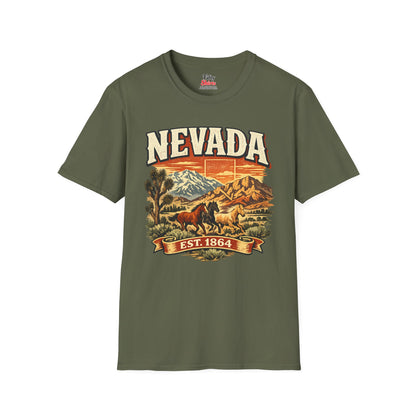 Vintage Nevada Heritage Unisex Softstyle T Shirt State Pride Graphic Tee Collections FS03