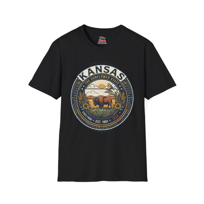 Kansas State Pride Emblem Unisex Softstyle T Shirt State Pride Graphic Tee Collections FS03
